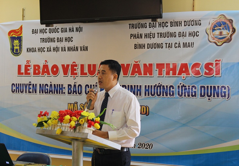 Học viên lớp cao học báo chí khóa QH-2018-X của Viện Đào tạo Báo chí và Truyền thông mở tại Cà Mau bảo vệ luận văn